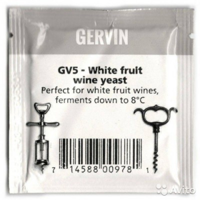 Дрожжи винные Gervin GV5 White Fruit Wine Yeast